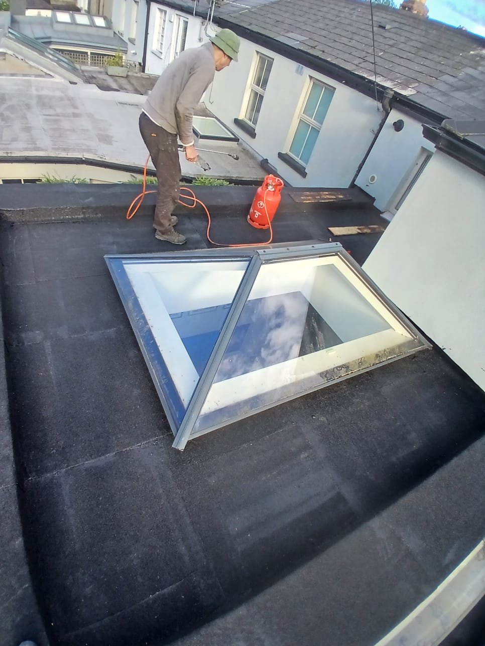 Skylight roof window being repaired in Dublin