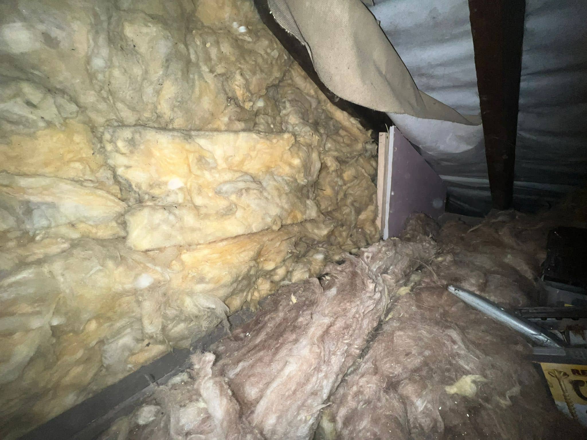 Insulation in the attic being replaced.