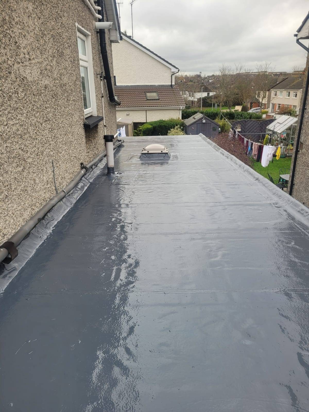 skylight on a flat roof being resealed in Dublin